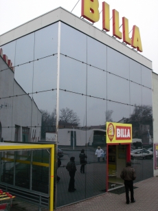 Billa Český Těšín, reflexní a emailovaná strukturální dvojskla